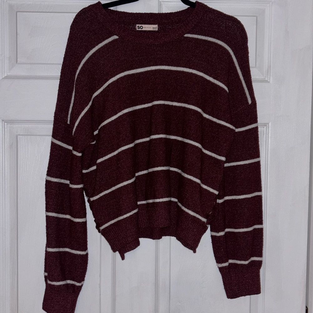 Maroon with White stripes, Large SO sweater
